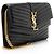 Saint Laurent Matelasse Lammfell Monogramm Sulpice Chain Wallet Schwarz - Ansicht 2