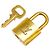 Set lucchetto e chiave Louis Vuitton D'oro Metallico