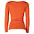 Haut à manches longues à col rond en spandex orange des années 70 Yves Saint Laurent  - vue 4