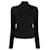 Maglione a collo alto nero elasticizzato Versace Y2K con cut-out sul petto  - vista 1