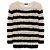 Maglione a maglia aperta in misto cashmere a righe nero e avorio Chanel anni 2010 Marrone Beige