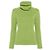 Suéter de cuello alto de cachemira verde con punto de ochos y canalé Chanel de los 90