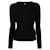 Versace Y2K schwarzer V-Ausschnitt-Pullover aus Viskose mit elastischem Oberteil