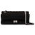 Borsa a tracolla Chanel Y2K in cotone matelassé nero con chiusura Mademoiselle