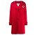 Abrigo con capucha de lana rojo Chanel con detalle de Camelia y botones Frog Roja