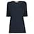 Blouse en polyester bleu foncé des années 90 Yves Saint Laurent avec logo brodé  - vue 1