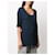 Blouse en polyester bleu foncé des années 90 Yves Saint Laurent avec logo brodé  - vue 3