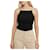 Autre Marque Musier Black Ribbed Knit Top with Pearl Straps  - view 1