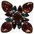 Spilla a farfalla Yves Saint Laurent in metallo dorato e pietre multicolori D'oro Arancione Porpora Turchese