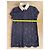 Sandro Paris Top de encaje floral azul marino con cuello blanco contrastado - vista 10