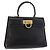 Borsa a Mano Salvatore Ferragamo Gancini in Pelle Nera e Oro Auth 183947 Nero D'oro