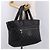 Borsa Tote CHANEL Cococoon Nylon Nero Silver CC Auth BA13097 Argento - vista 24