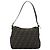FENDI Zucca Canvas Mamma Baguette Shoulder Bag Black Brown Auth 183031V Marrone Nero - vista 3