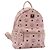 Zaino MCM Vicetos Logogram PVC Leather Pink Gold Auth 182978 Rosa D'oro
