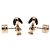 Coach x PEANUT Pierce Snoopy Gold Auth 167353A D'oro - vista 6