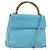 Bolsa BALLY de couro 2way Azul claro Ouro Auth bs35393 Dourado
