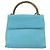 Bolsa BALLY de couro 2way Azul claro Ouro Auth bs35393 Dourado - vista 2