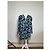 Kimono vintage in seta Balenciaga nero verde blu L - vista 10
