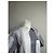 Vintage Issey Miyake Gestreiftes Baumwollhemd Grau Weiß M - Ansicht 8