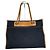 Tote in tela e pelle vintage Courreges Nero Tan