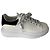 Alexander McQueen Baskets Oversized Cuir Blanc et Daim Noir