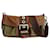Borsa a tracolla Prada in nylon e pelle marrone e verde