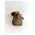 Borsa a tracolla Prada in nylon e pelle marrone e verde - vista 4