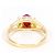 Autre Marque 10K Gelbgold-Ring mit synthetischem Stern-Rubin Golden - Ansicht 4