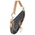 Dior Saddle Bag in denim blu e pelle Marrone  - vista 11