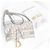 Borsa Dior Saddle in tela Dior Oblique Beige Grigio - vista 4