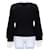 Chanel Strickpullover Schwarz mit Seidenvolant-Bündchen Weiß  - Ansicht 2