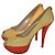 Stuart Weitzman Décolleté Peep-Toe Gialle e Rosse Rosso Giallo