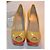 Stuart Weitzman Décolleté Peep-Toe Gialle e Rosse Rosso Giallo - vista 2