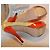 Stuart Weitzman Décolleté Peep-Toe Gialle e Rosse Rosso Giallo - vista 5
