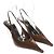 Valentino Décolleté slingback con zeppa in pelle Marrone - vista 3