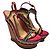 Dsquared2 Sandali con zeppa in pelle rossa Marrone Rosso Multicolore Gold hardware