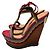 Dsquared2 Sandali con zeppa in pelle rossa Marrone Rosso Multicolore Gold hardware - vista 2