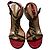 Dsquared2 Sandali con zeppa in pelle rossa Marrone Rosso Multicolore Gold hardware - vista 3