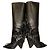 Saint Laurent Niki Botas Altas de Cuero Negro con Flecos