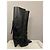 Saint Laurent Niki Botas Altas de Cuero Negro con Flecos - vista 5