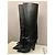 Saint Laurent Niki Botas Altas de Cuero Negro con Flecos - vista 6