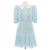Vestido estampado de seda azul Alessandra Rich