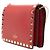 Pochette Valentino in pelle rossa con catena Rockstud Rosso - vista 2