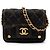 Chanel Blue Mini Gestepptes Denim Double You Kartenetui mit Kette Blau Marineblau