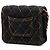 Chanel Blue Mini Gestepptes Denim Double You Kartenetui mit Kette Blau Marineblau - Ansicht 2