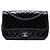 Chanel Black Jumbo Quilted Patent e Lambskin Trimmed Classic Twist Flap Nero