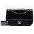 Chanel Black Jumbo Quilted Patent e Lambskin Trimmed Classic Twist Flap Nero - vista 6