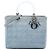Lady Dior in denim blu, grande, con manici in acrilico Cannage di Dior