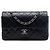 Chanel Black Small Classic Lambskin Double Flap Nero