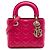 Lady Dior Mini in agnello cannage rosa di Dior